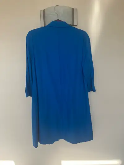Blazer azul largo para mujer - miniatura 3