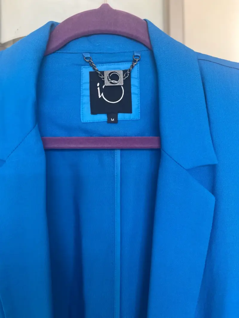 Blazer azul largo para mujer - 4