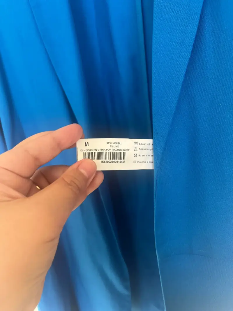 Blazer azul largo para mujer - 5