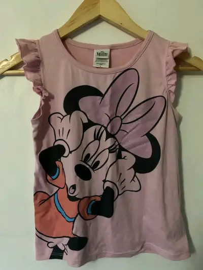 Polera infantil Minnie Mouse rosa glitter - miniatura 1