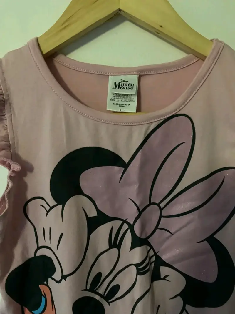 Polera infantil Minnie Mouse rosa glitter - 2