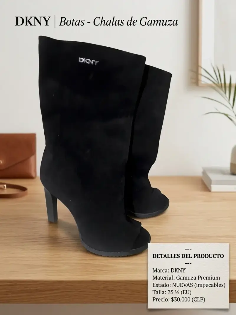 Botas negras de gamuza DKNY