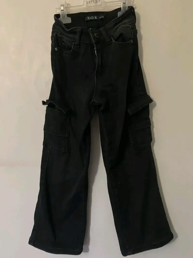 Jeans cargo negro de niña X&D-K Fashion - 2