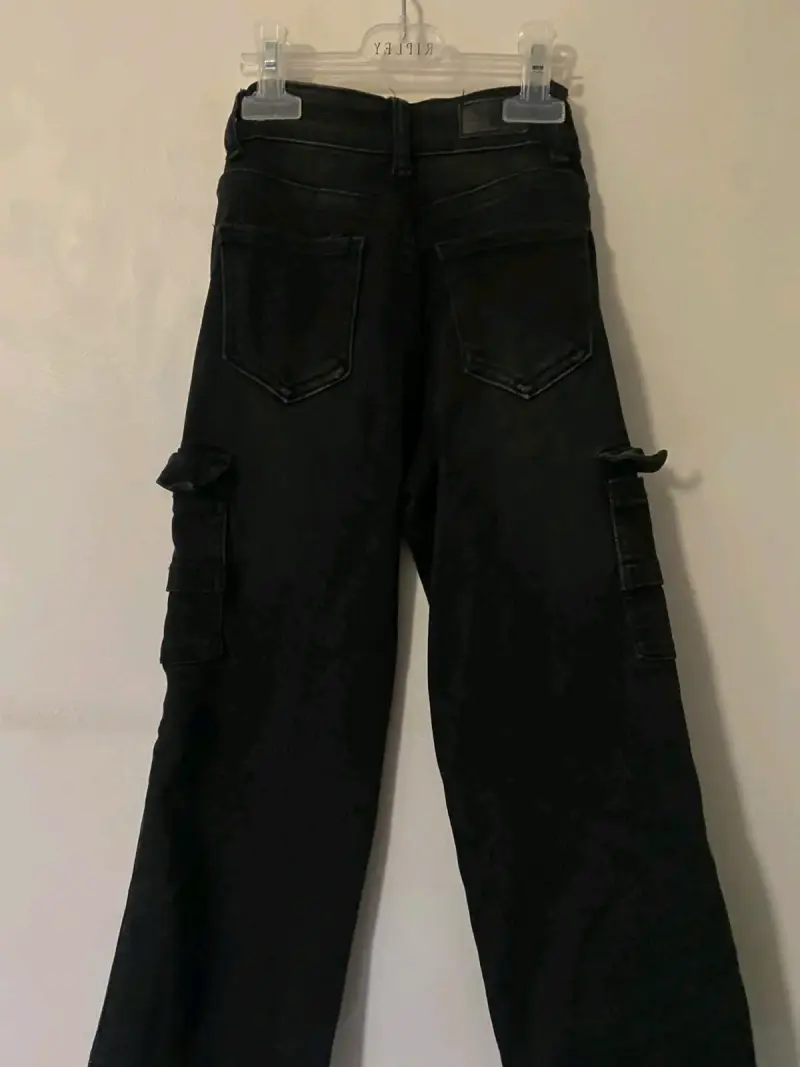 Jeans cargo negro de niña X&D-K Fashion - 4
