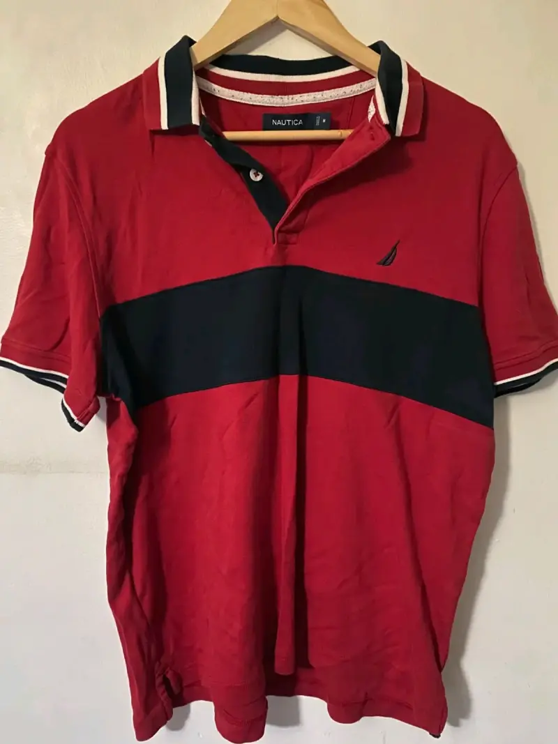 Polera roja nautica hombre - 1