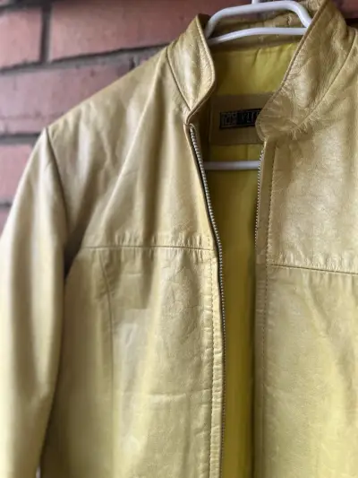 Chaqueta verde de cuero natural - miniatura 3