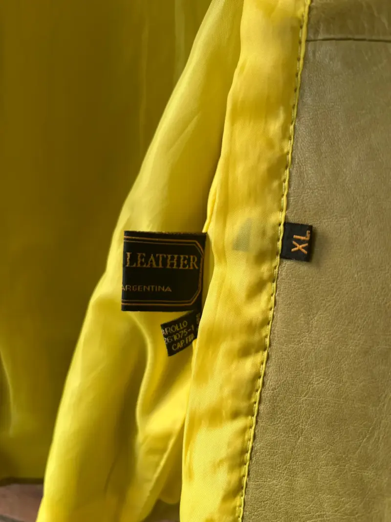 Chaqueta verde de cuero natural - 4