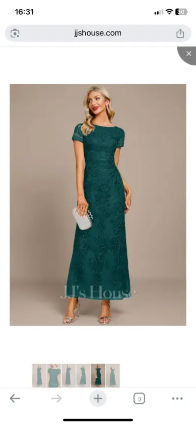 Vestido largo verde elegante - miniatura 1