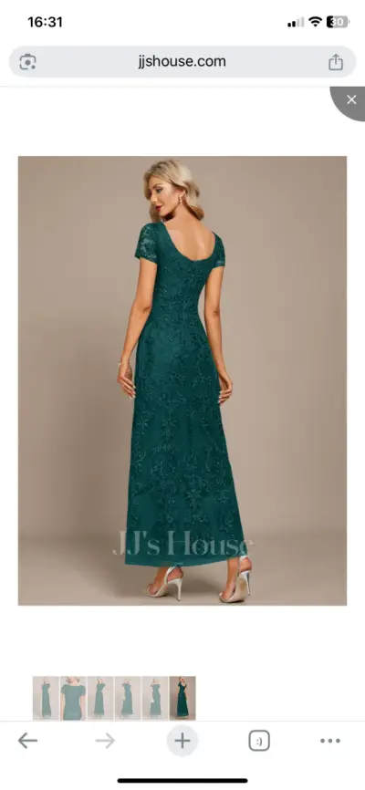 Vestido largo verde elegante - miniatura 3