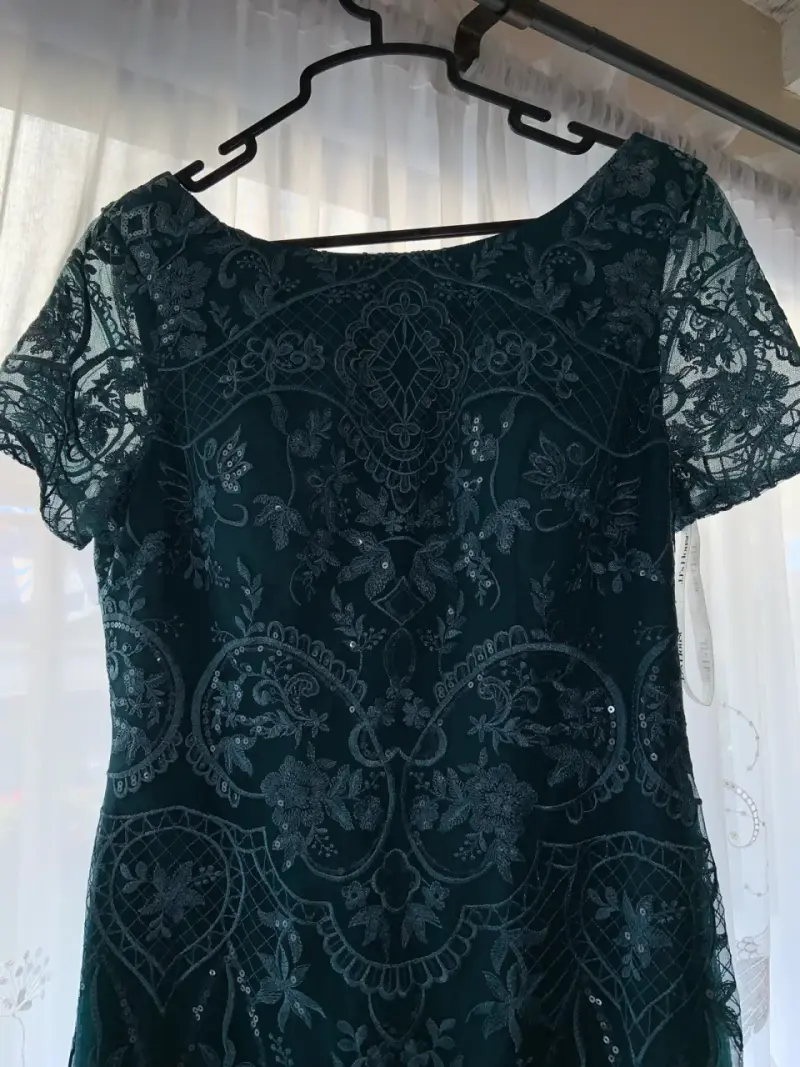 Vestido largo verde elegante - 5
