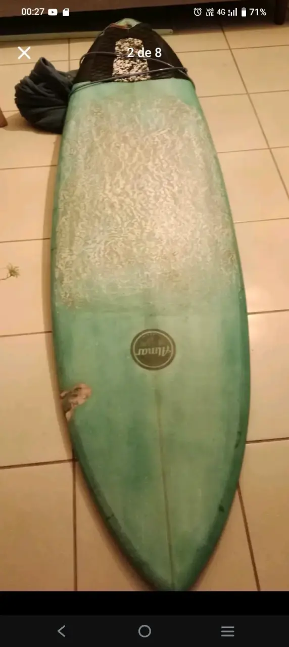 Tabla de surf verde usada - 1