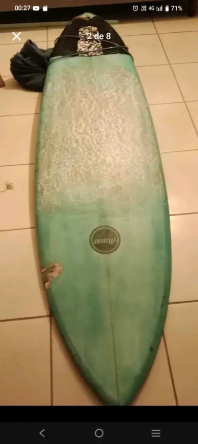 Tabla de surf verde usada - miniatura 1