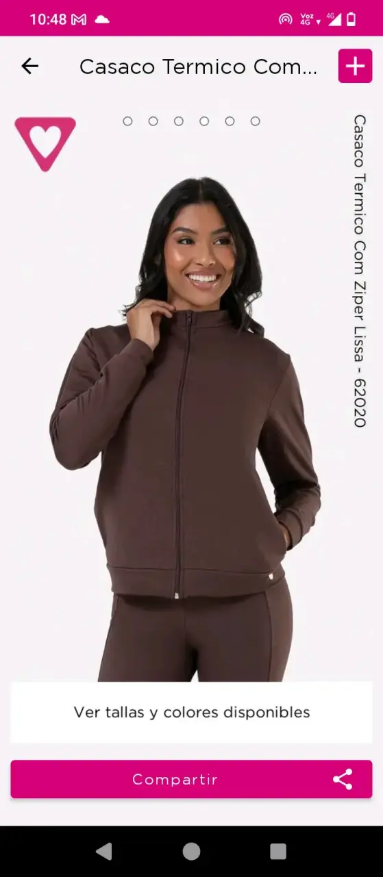 Chaqueta térmica marrón con cierre - 1