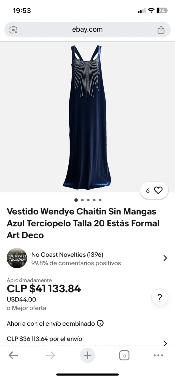 Vestido azul de terciopelo 2XL