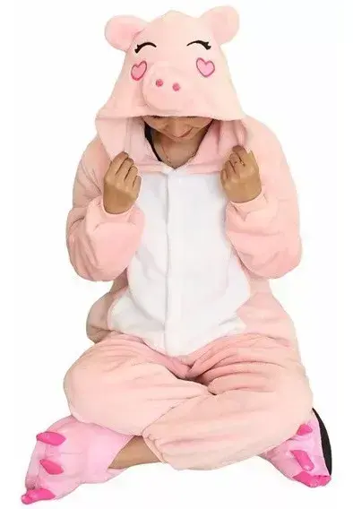 Pijama enterito rosado cerdito - 3