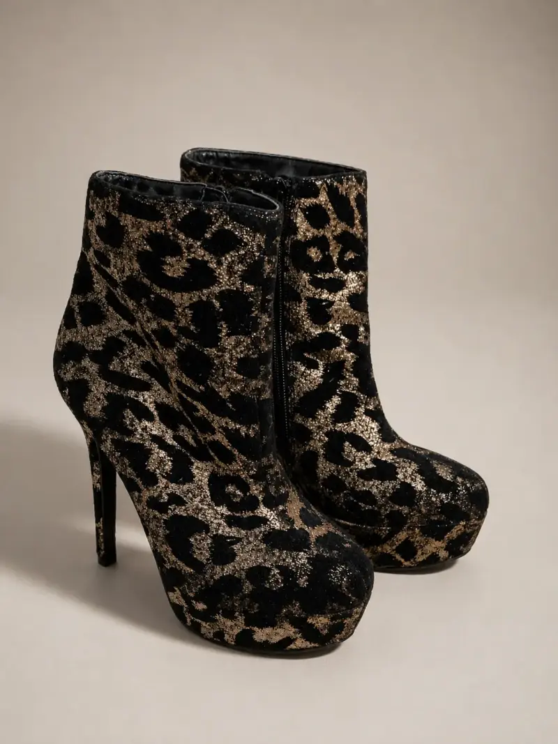 Botines de tacón animal print - 1