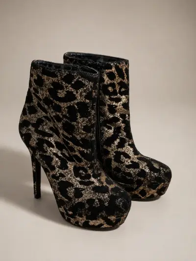 Botines de tacón animal print - miniatura 1