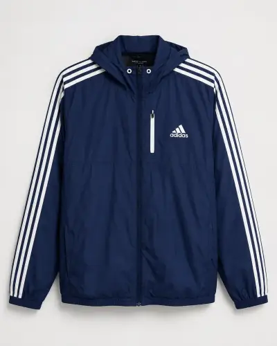 Chaqueta cortaviento azul Adidas - miniatura 1