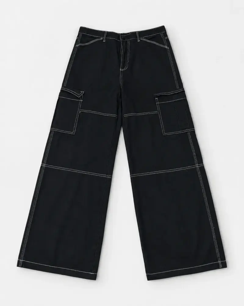 Pantalones hym cargo negros talla 36 - 2