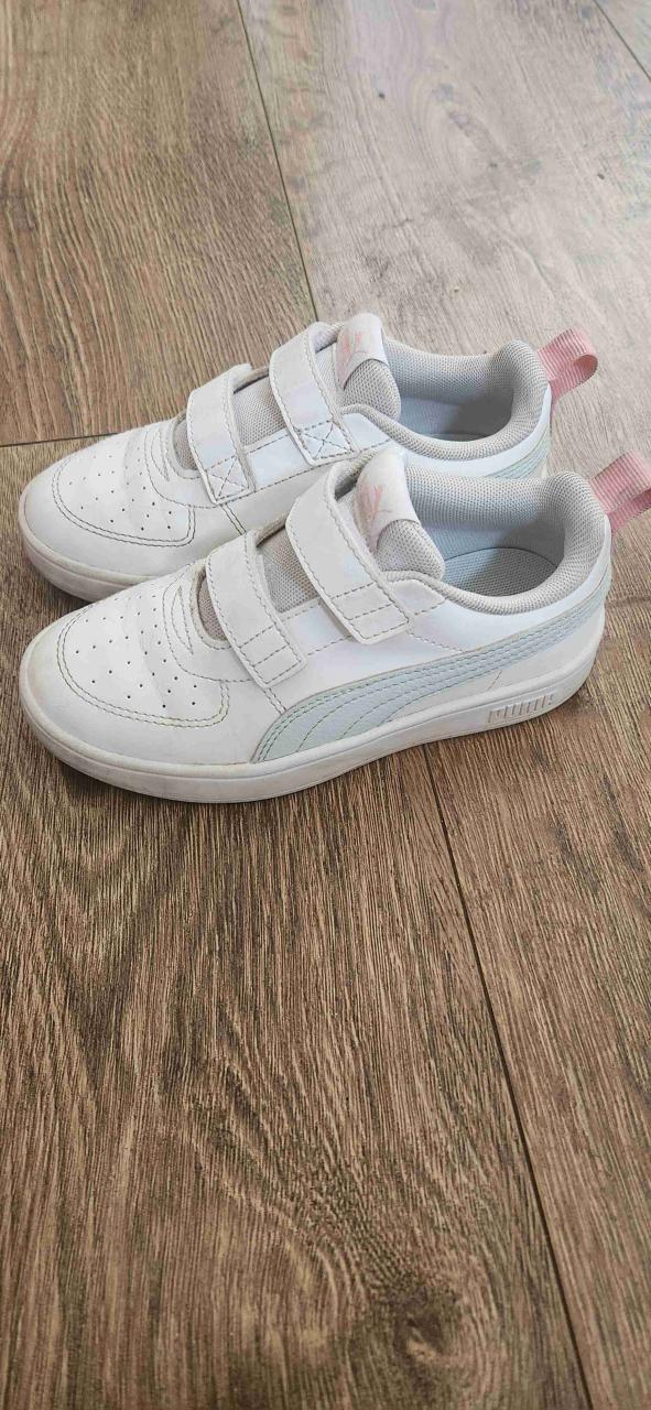 Zapatillas blancas niña talla 31  con velcro Puma - 4