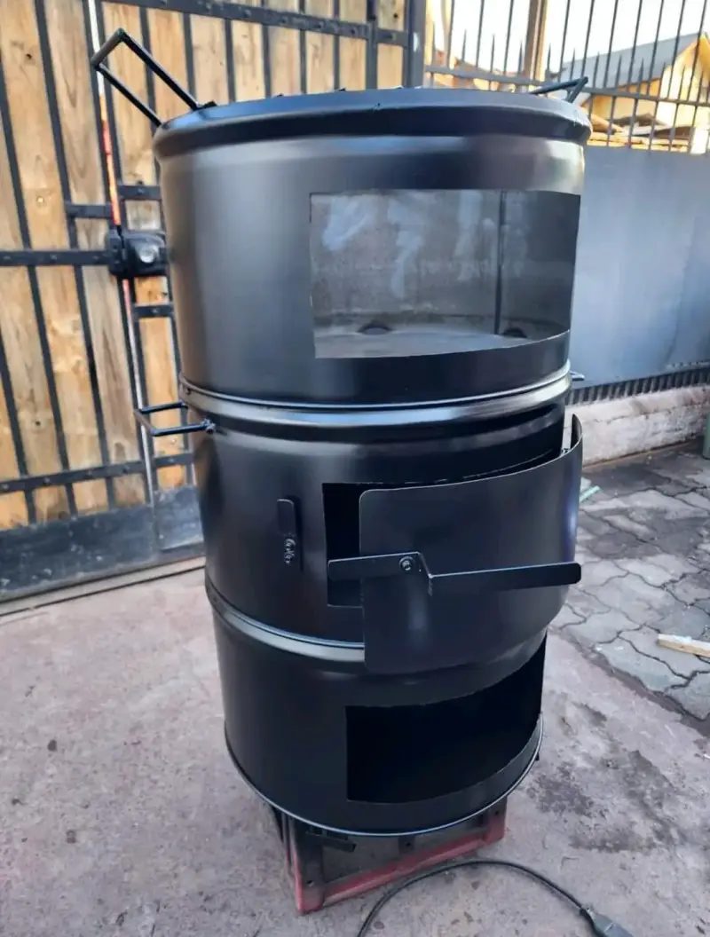 Ahumador de tambor negro
