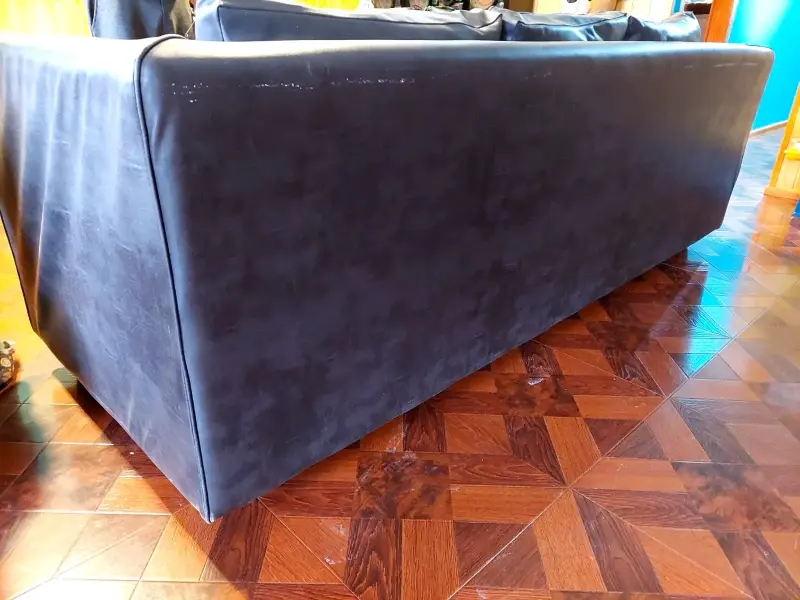 Sofá de cuero negro - 3