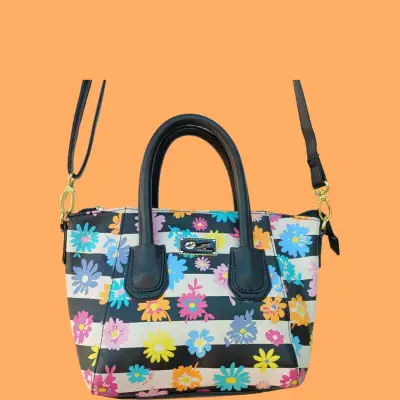 Cartera estampada flores colorida - miniatura 1