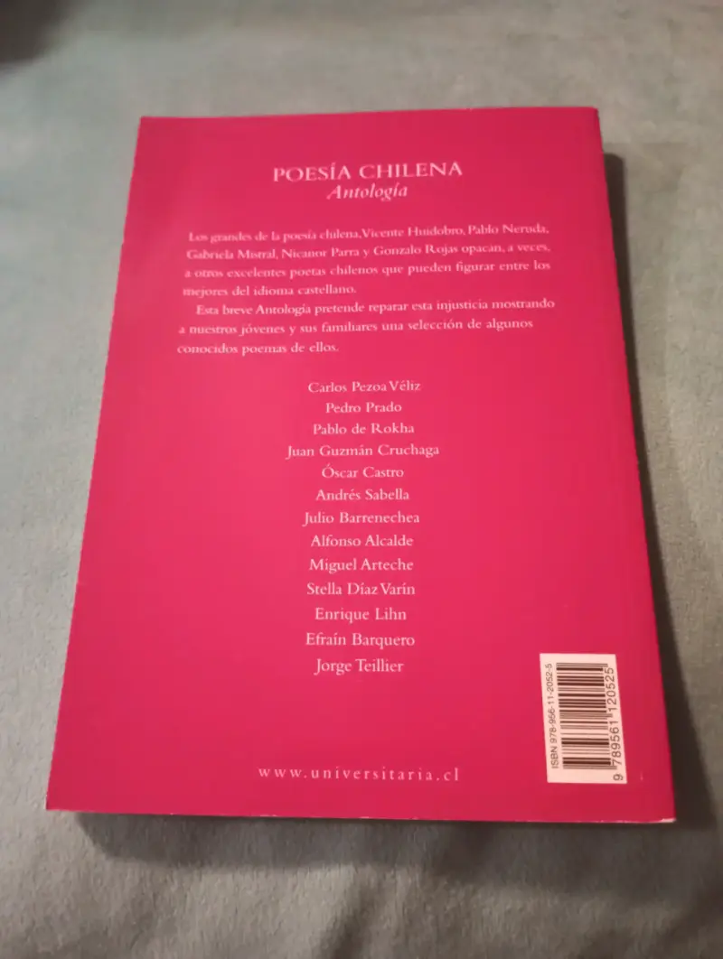 Libro Poesía Chilena Antología - Editorial Univers - 2