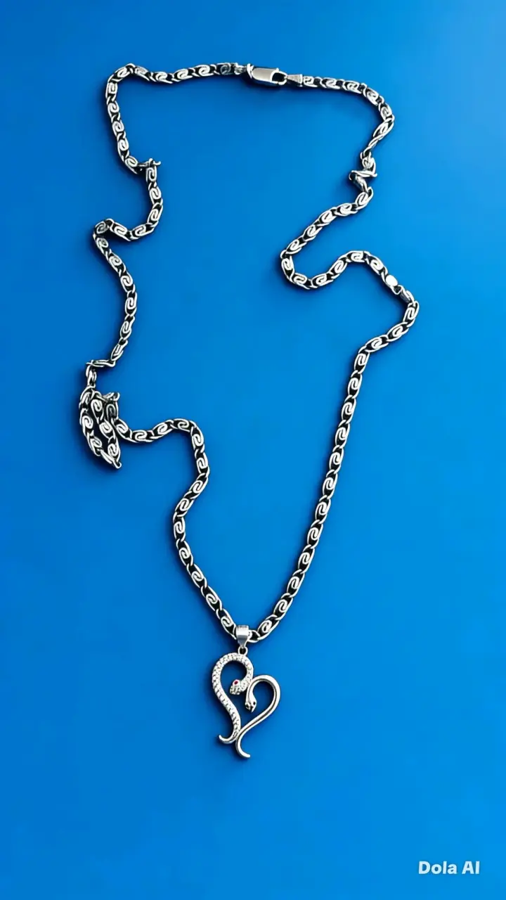 Set de anillos de plata y cadena - 2