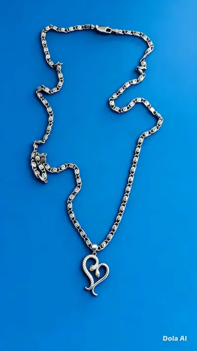 Set de anillos de plata y cadena - miniatura 2