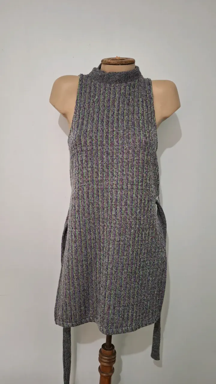 Vestido tejido sin mangas gris marca Zara - 6