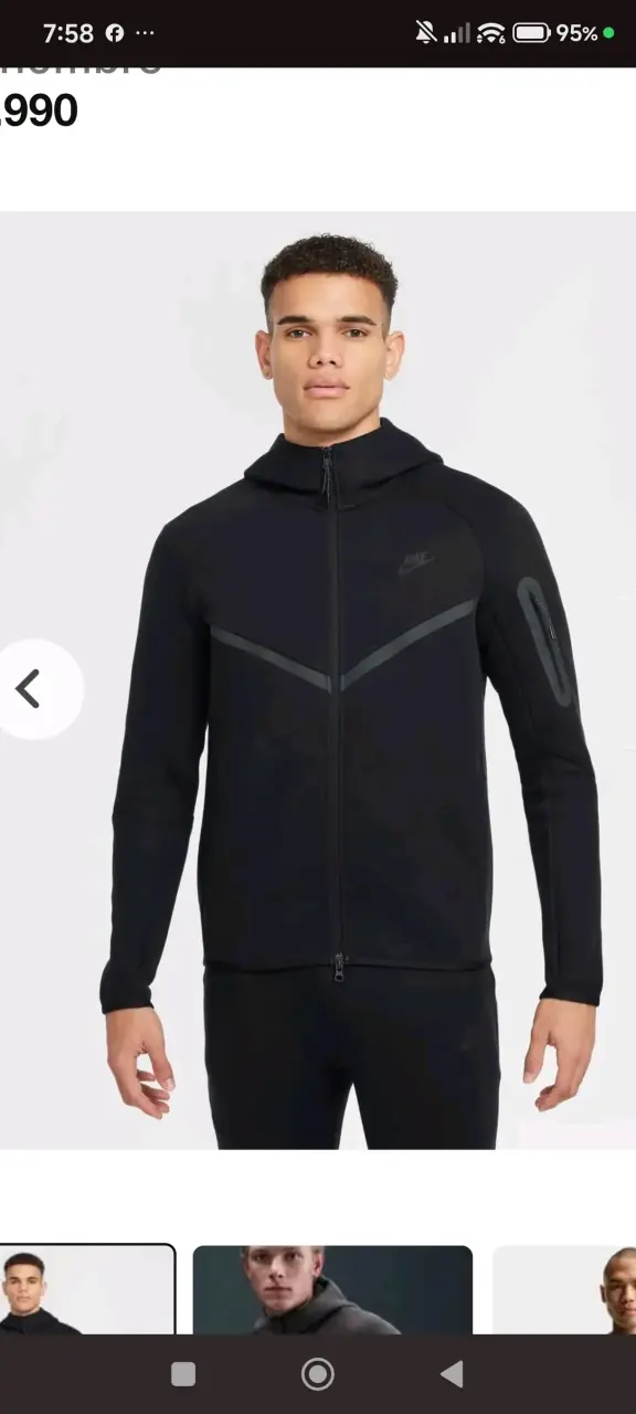 Polerón negro Nike Hombre