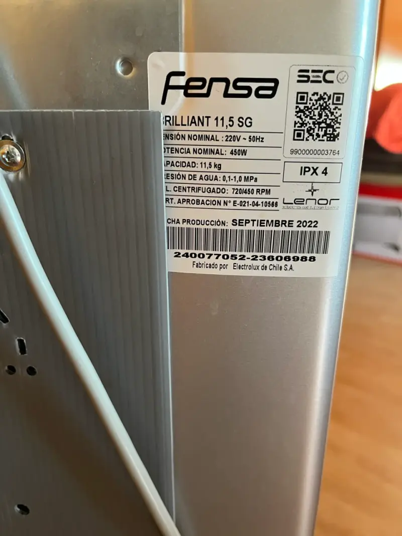 Lavadora Fensa 11.5kg gris - 3