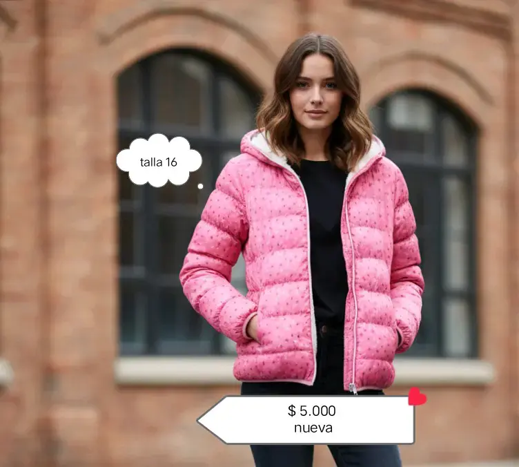 Chaqueta rosada con capucha