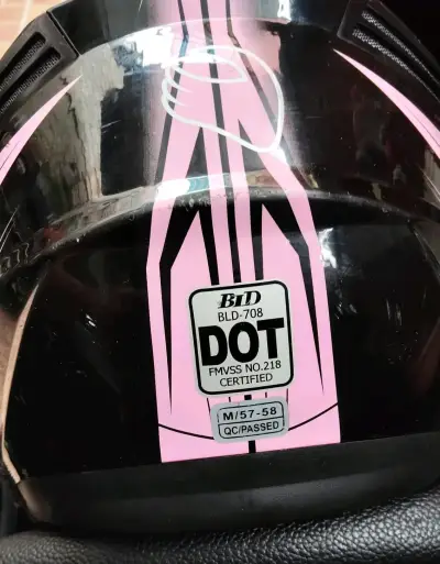 Casco moto negro y lila - miniatura 3