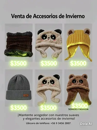 Gorro de invierno con orejitas - miniatura 1