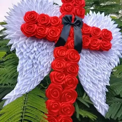 Cruz decorativa con rosas - miniatura 1