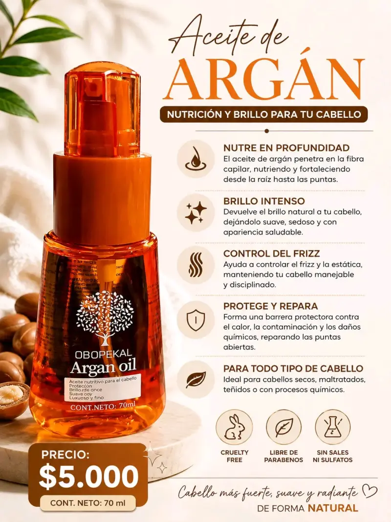 Aceite de argán para cabello