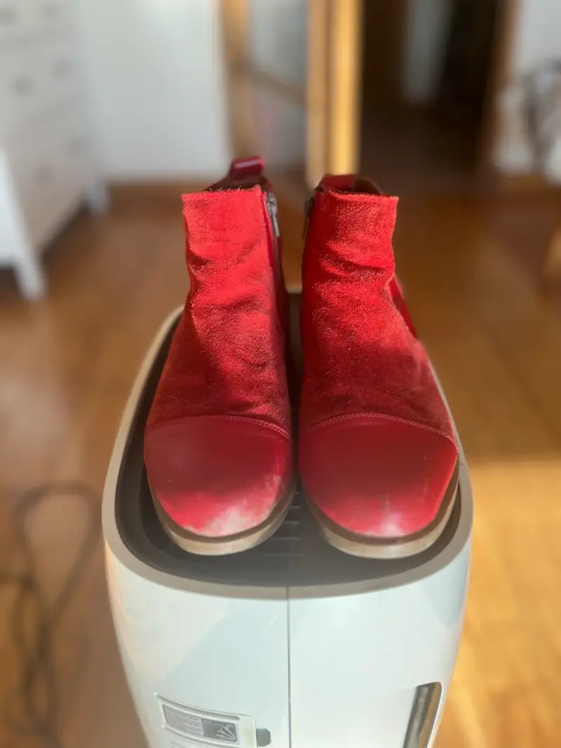 Botines rojos de gamuza - 5