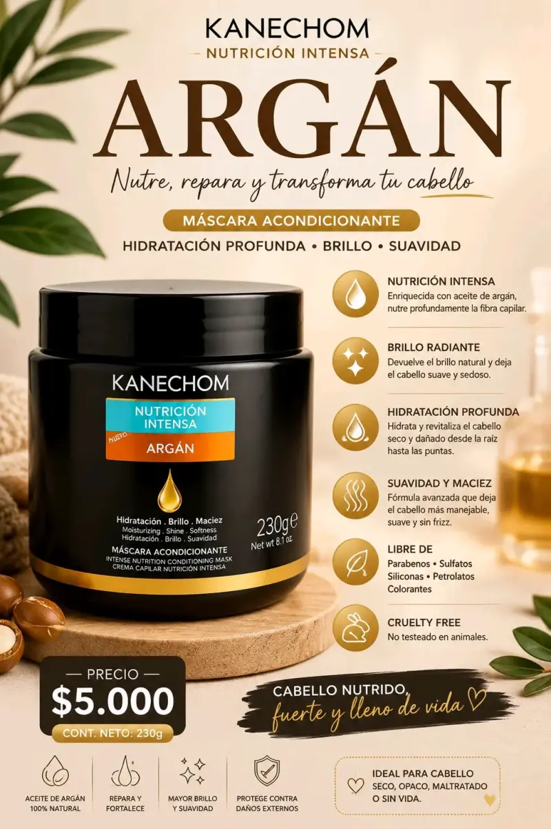 Máscara capilar argán 230g
