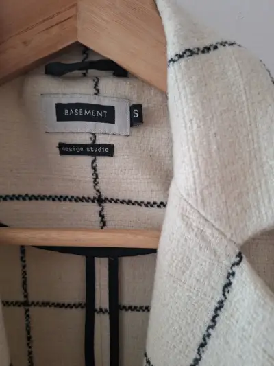Chaqueta tipo blazer de cuadros blanco y negro - miniatura 2