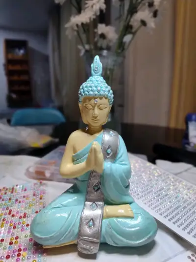 Figura decorativa de Buda azul - miniatura 1