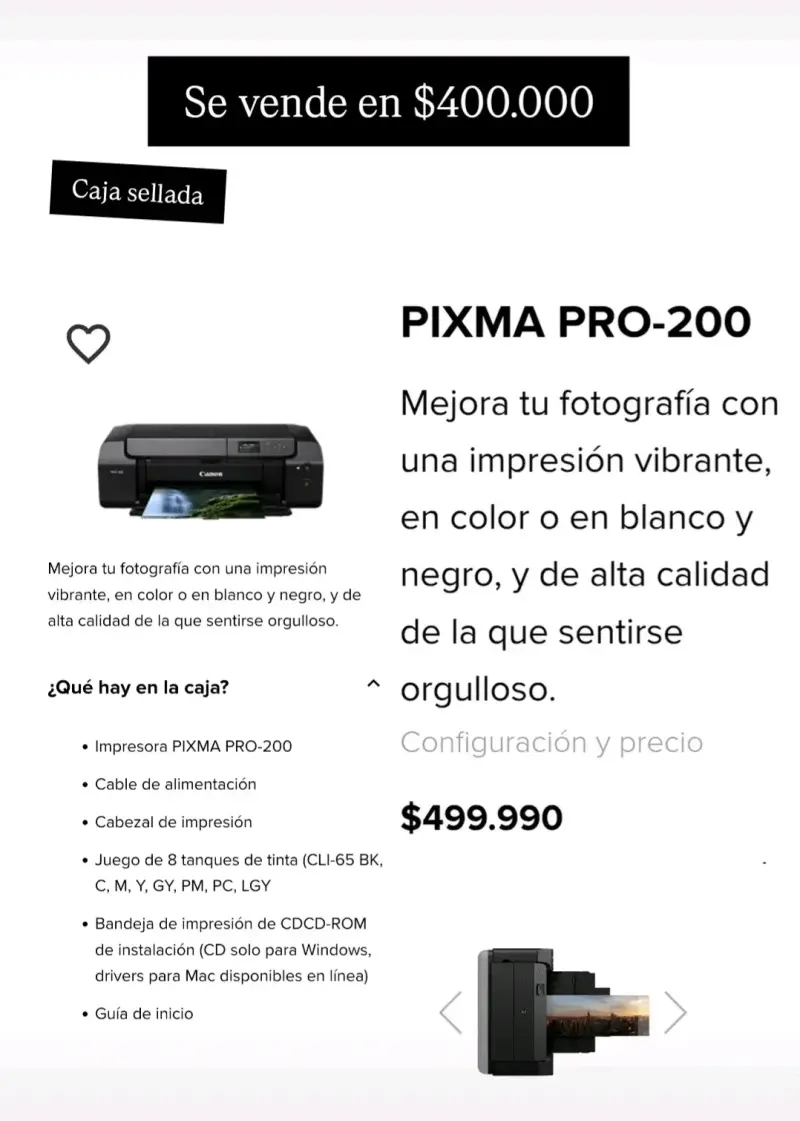 Impresora fotográfica Canon PRO-200 - 4