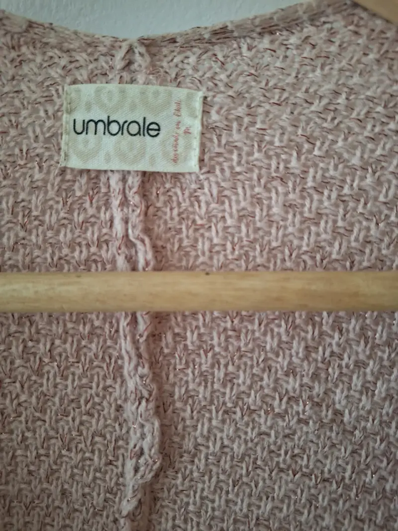 Cardigan Umbrale tejido rosado claro - 2