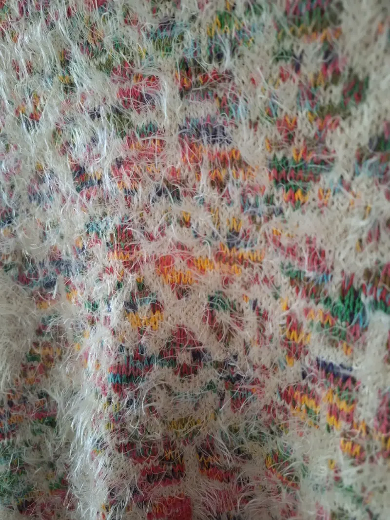 Cardigan de lana multicolor peludo - 4