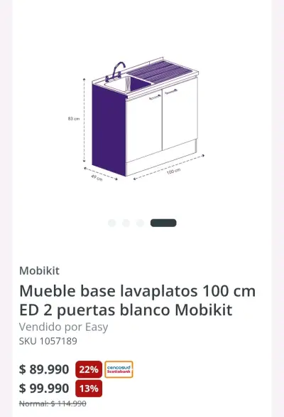 Mueble base lavaplatos Mobikit - miniatura 1