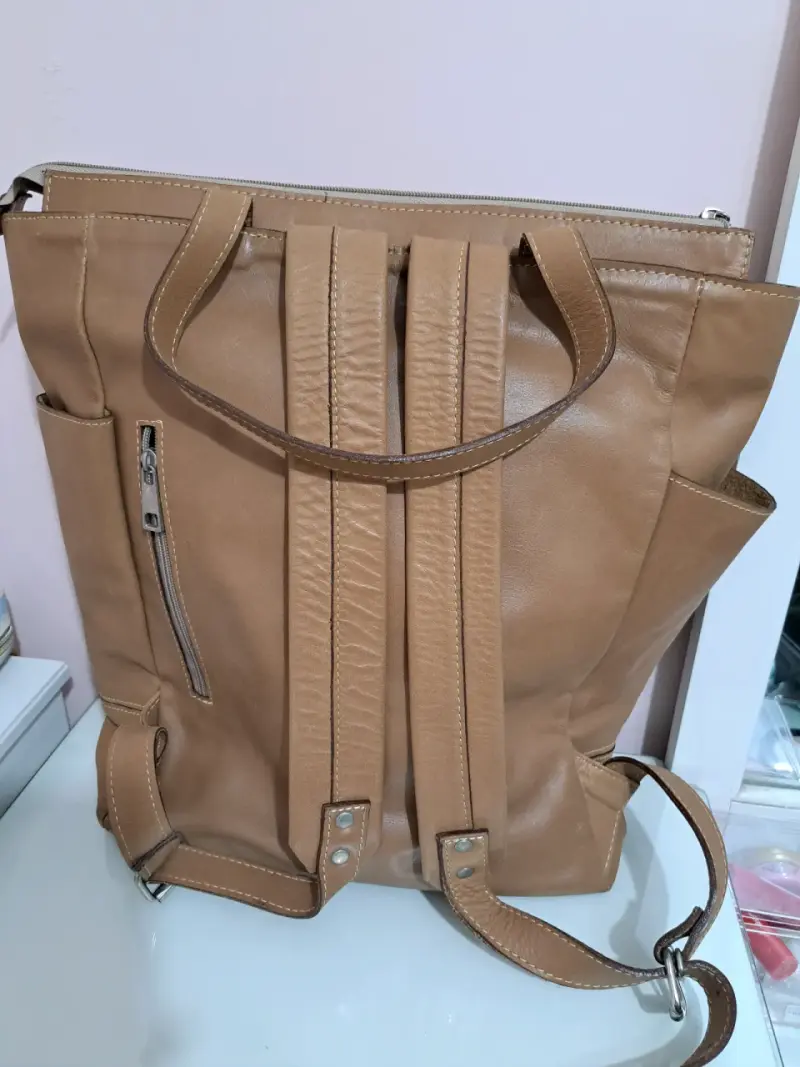 Mochila de cuero marrón - 2