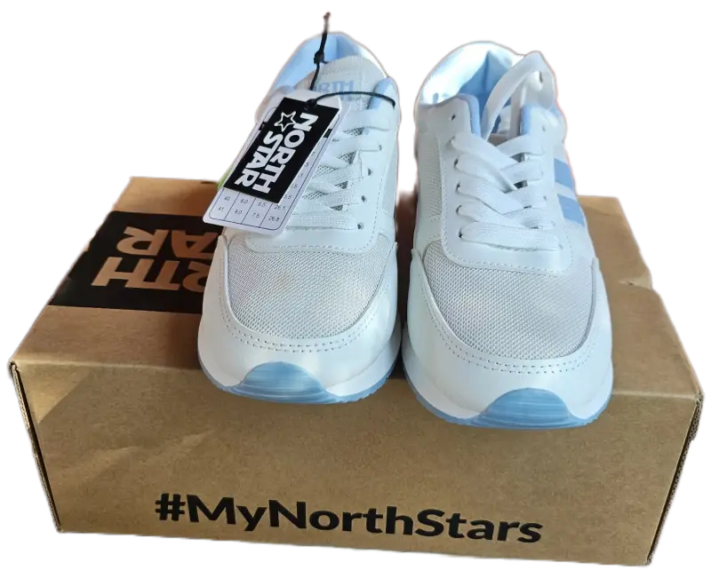 Zapatillas North Star blancas y celestes - 3