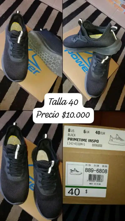 Zapatillas negras deportivas talla 40 - miniatura 1