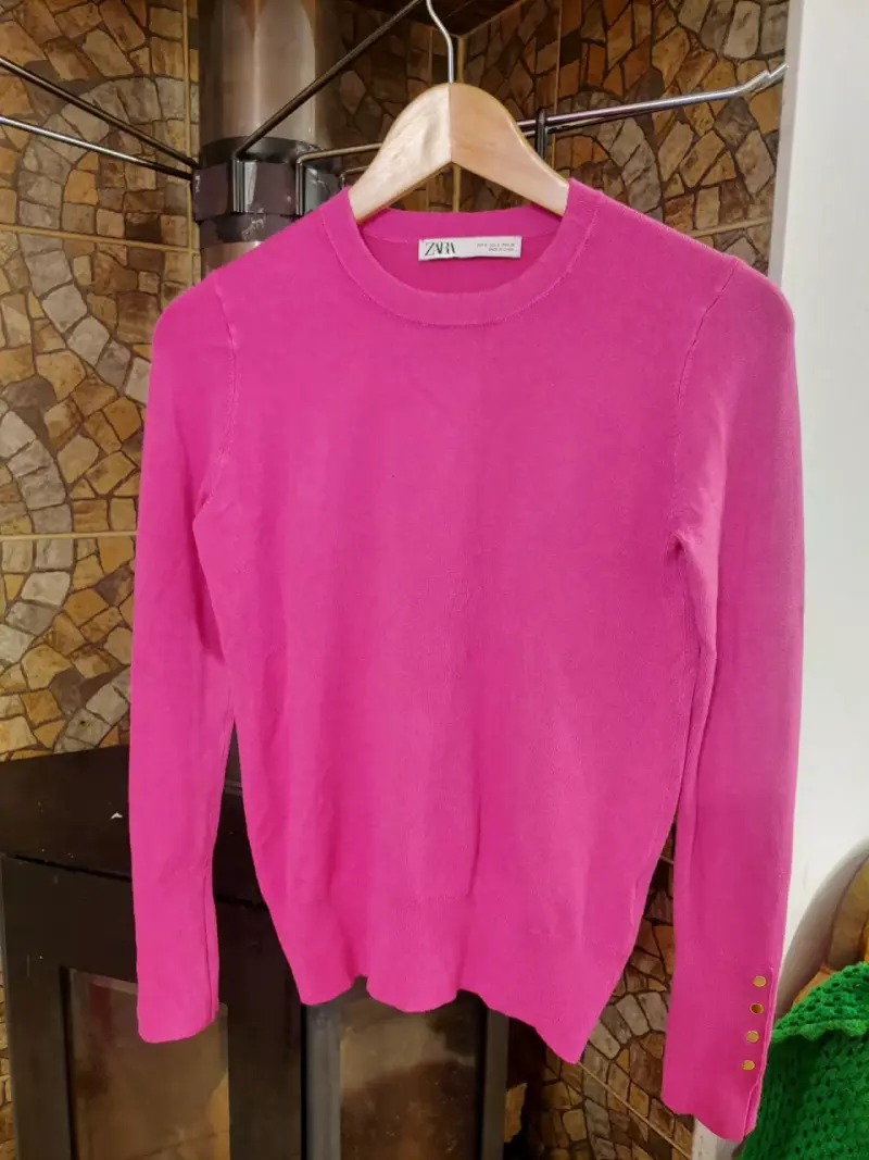 Sweater fucsia manga larga - 2